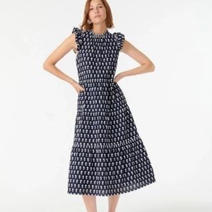 J. Crew Tiered Cotton Voile Dress M